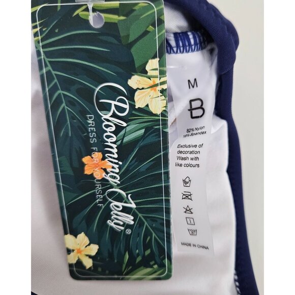 BLMJ Womens High Waisted Bikini Set Tummy Control Color Blue Two Piece Size Med - Picture 9 of 9